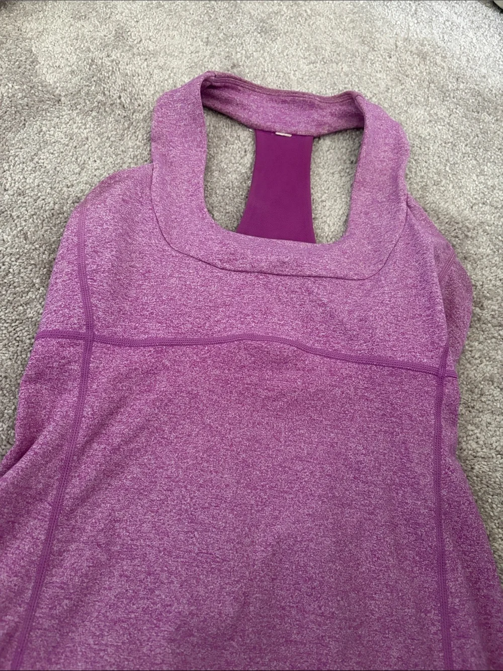 lululemon athletica Heathered Magenta Racerback Tank